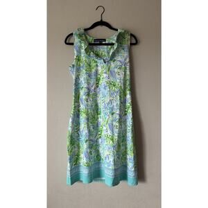 Barbara Erickson Dress Women’s Size Medium Tropical Leaf Print Resort Wear